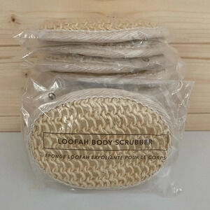 NEW 10 Individual LOOFAH Beige Oval BODY SCRUBBER Size: 4 1/2” x 3 1/2”